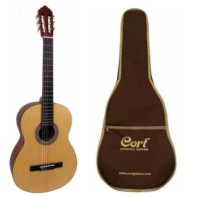 Cort AC100OPW Klasik Gitar, Kılıflı, Open Pore, Ladin Kapak, Ark