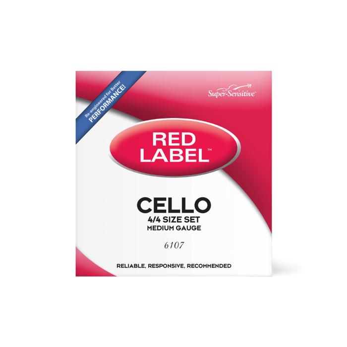 Daddario 6107 Cello Tel Seti, Red Label, 4/4, Medium Tension