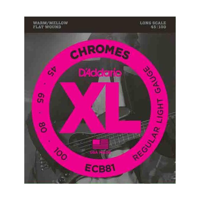 Daddario ECB81 Bas Gitar Tel Seti, Chromes, Regular Lıght Gauge (