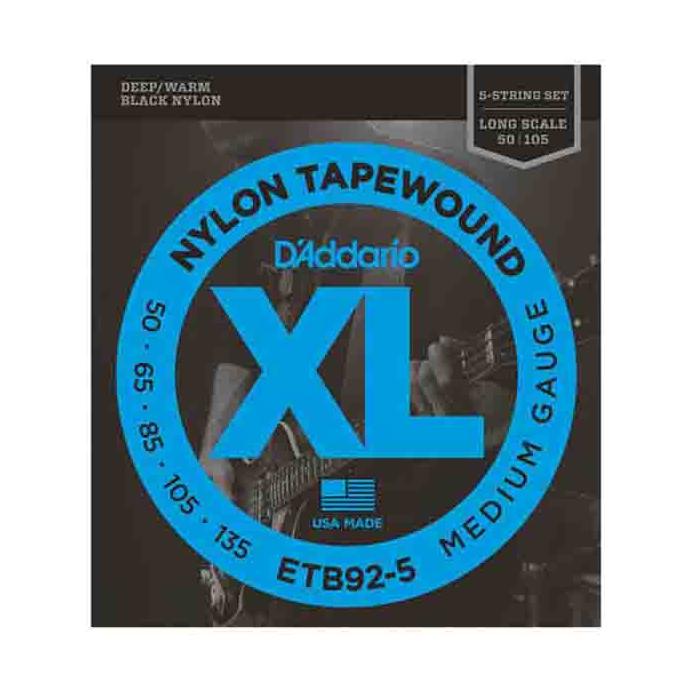 Daddario ETB92-5 Bas Gitar Tel Seti, 5 Telli. Xl Serisi