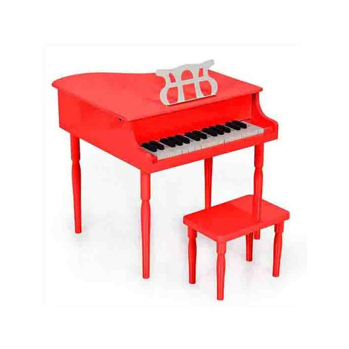 2-3 Yaş Çocuk İçin Ahşap Piyano Bp30Rd Nota Sehpası Ve Tabure Hediyeli.