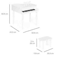 2-3 Yaş Çocuk İçin Ahşap Piyano Bp30Rd Nota Sehpası Ve Tabure Hediyeli.