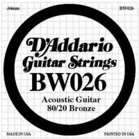 Daddario Bw026 Akustik Tek Tel,80/20 Bronze Wound, 026. (Sol).