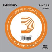 Daddario Bw053 Akustik Tek Tel, 80/20 Bronze Wound, 053, (Mi).