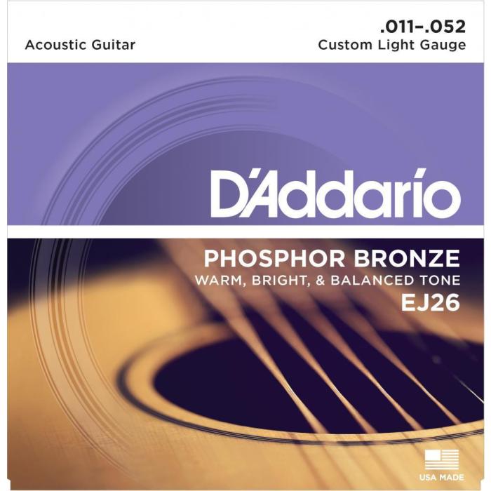 Daddario Ej26 Akustik Gitar Tel Seti, Phosphor-Bronze, Custom Lı.