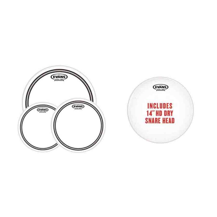 Evans EPP-EC2SHDD-F Deri Seti 10+12+14+14 Ec2S Tom Clear Ringli+Hd Dry