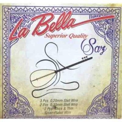 La Bella Strings LBH-20 0,20 Uzun Sap Bağlama Teli Takım.
