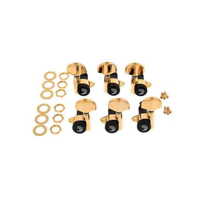 Planetwaves PWAT333L Elektro Gitar Kulağı 3+3-Gold 6 Adset Machınehead